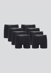 Kit 8 Cuecas Boxer Masculinas - Preto