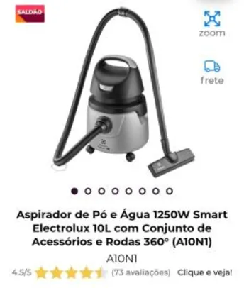 Aspirador de Pó e Água 1250W Smart Electrolux 10L (A10N1) | R$ 193