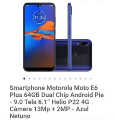 (AME 640) Smartphone moto E6 plus 64gb