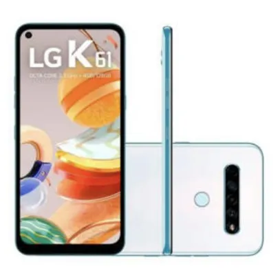 Saindo por R$ 1479,9: Smartphone LG K61, 128GB, 48MP, Tela 6.53´, Branco - LM-Q630BAW | Pelando