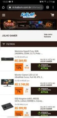 Julho Gamer | Kabum - Até 60% OFF