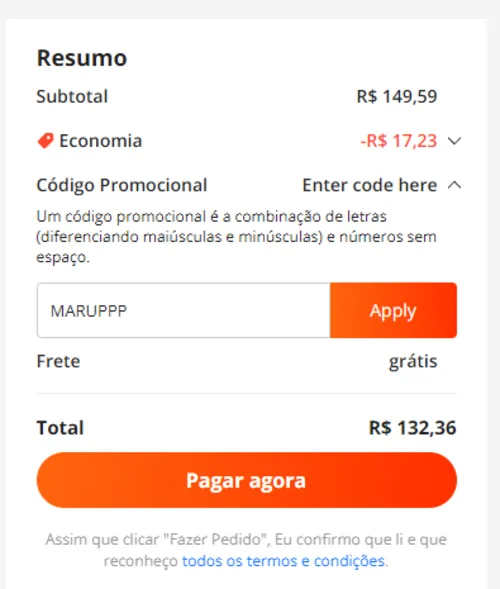 Imagem na descrição da promoção