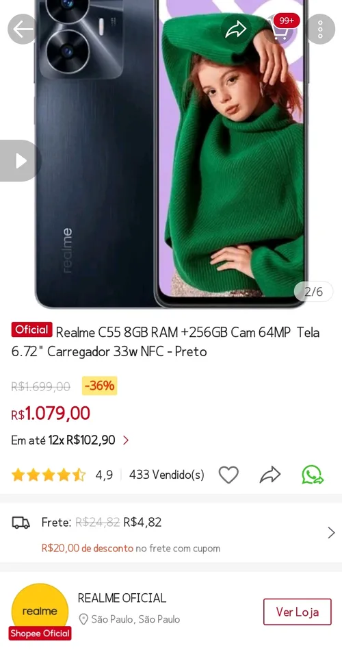 Imagem na descrição da promoção