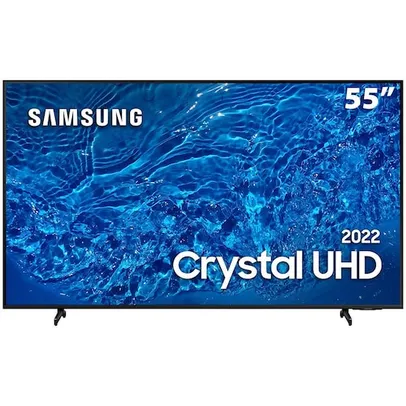 Smart TV 55" Crystal UHD 4K Samsung 55BU8000, Painel Dynamic Crystal Color, Design slim, Tela sem li