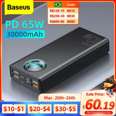 Power Bank Baseus PD 65W 20000mAh