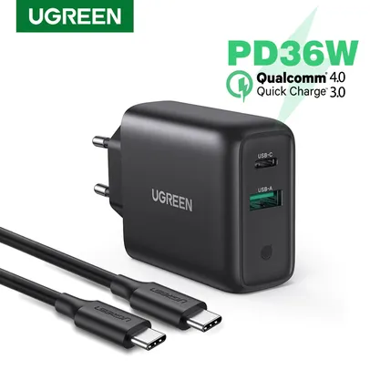 Carregador Rápido Ugreen PD36 36W Quick Charge 3.0 | R$121