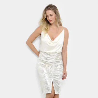 Vestido Morena Rosa Curto Tubinho Estampado - Off White (P e M) - R$ 320