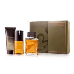 (Kit Natura Essencial Completo) 1 Desod. corp. + 1 Shampoo + 1 Deo parfum + Caixa de presente