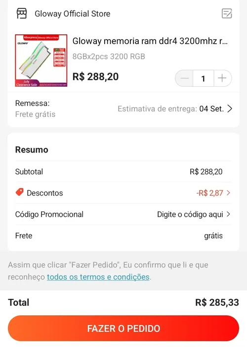 Imagem na descrição da promoção