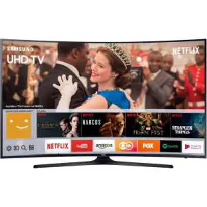 Smart TV LED Curva 49" Samsung 49MU6300 UHD 4k com Conversor Digital 3 HDMI 2 USB Espelhamento de Tela - Preta