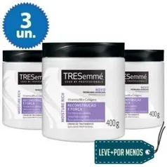 [Ricardo Eletro] Leve Mais Pague Menos: 3 Cremes de Tratamento Tresemmé Blindagem Platinum 400g - R$25