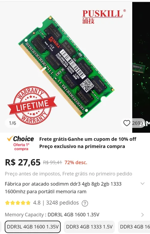 Imagem na descrição da promoção