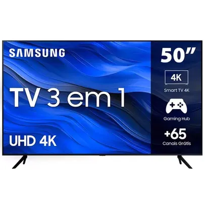 Smart TV 50" UHD 4K Samsung 50CU7700, Processador Crystal 4K, Samsung Gaming Hub