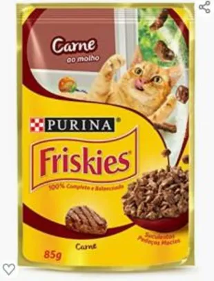 Saindo por R$ 1,53: (recorrência + prime ) Nestlé Purina Friskies Ração Úmida Para Gatos Adultos Carne Ao Molho 85G | R$1,53 | Pelando