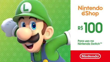 Gift Card Nintendo Digital de R$100 por apenas 80R$ com CUPOM