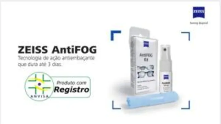 Flanela ZEISS AntiFOG Kit Anti-embaçamento de Lentes