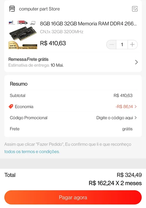 Imagem na descrição da promoção