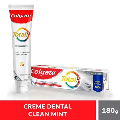 [ REGIONAL | Leve 3 Pague 1 | R$ 8,46 CADA ] Creme Dental Colgate Total 12 Clean Mint 180 g