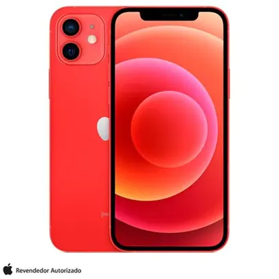 iPhone 12 mini 64GB (PRODUCT) RED, com Tela de 5,4", 5G e Câmera Dupla