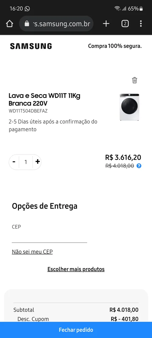 Imagem na descrição da promoção