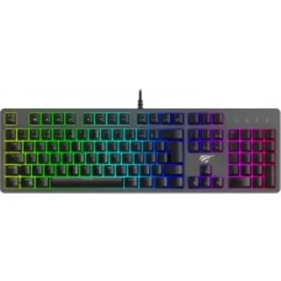 Teclado Mecânico Havit RGB, Switch Brown, ABNT-2, Black, KB492L