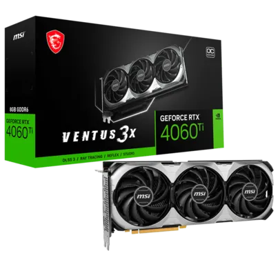 Placa de Vídeo MSI RTX 4060 Ti NVIDIA GeForce Ventus 3X OC, 8GB, GDDR6, DLSS, Ray Tracing,  912-V515