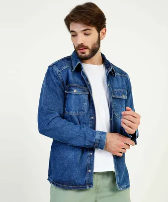 Jaqueta Masculina Jeans Bolsos Razon