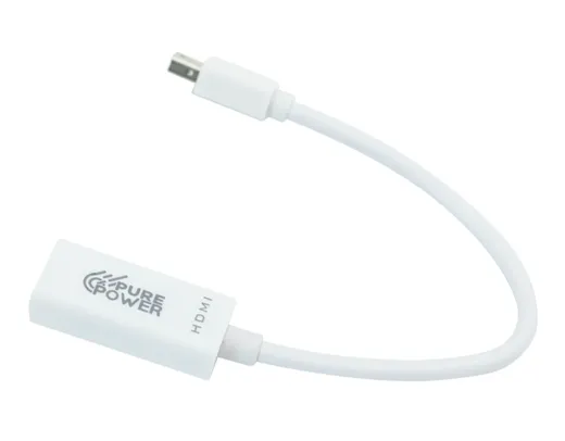 Mini Adaptador DisplayPort para HDMI, 15cm, Pure Power, PP-MDP-001