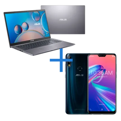 Notebook ASUS M515DA-EJ533T Cinza Escuro + Smartphone ASUS Zenfone Max Pro (M2) 6GB/64GB Black Saphire