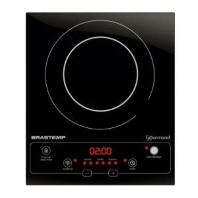 Cooktop 1 boca de indução Brastemp Gourmand portátil com timer touch - BDJ30AE - 110V - R$371