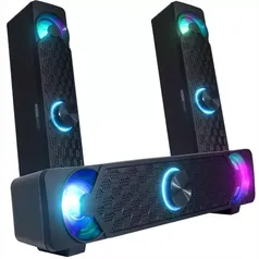 Caixa Som Pc Gamer Soundbar Subwoofer Led Rgb Horizontal P2