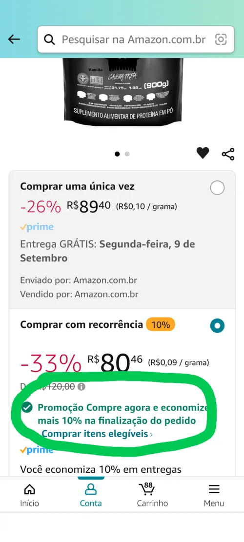 Imagem na descrição da promoção