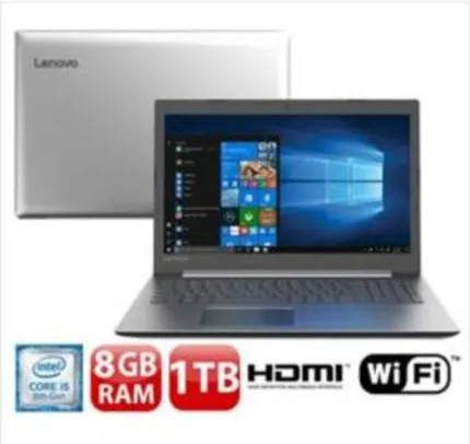 Notebook Lenovo Core i5-8250U 8GB 1TB Tela 15.6” Windows 10 Ideapad 330 - R$2.159