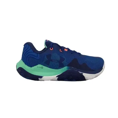 Tênis Under Armour Basquete Buzzer Masculino - Azul e Verde [Tam.:45ao48]