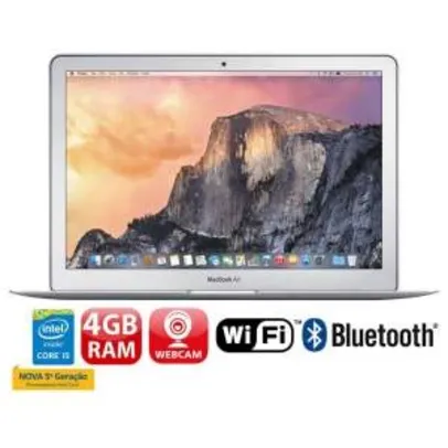 [Ponto Frio] MacBook Air Apple MJVP2BZ/A com Intel® Core™ i5 Dual Core, 4GB, 256GB SSD, Wireless, Bluetooth, Webcam, LED 11.6" e OS X Yosemite por apenas 8.369,10