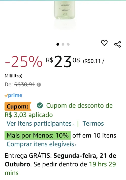 Imagem na descrição da promoção