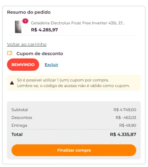 Imagem na descrição da promoção