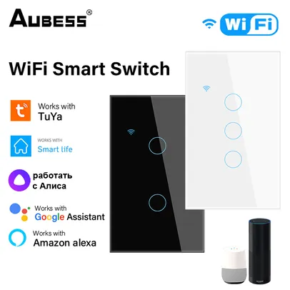 Aubess Tuya Interruptor inteligente, Compatível com Alexa e Nest Google