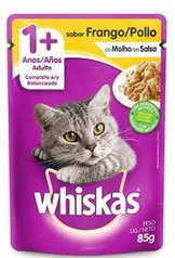 Ração Úmida Para Gatos Whiskas Sachê Frango ao Molho Adultos 85g (Min.4 e recorrência) | R$ 1,2