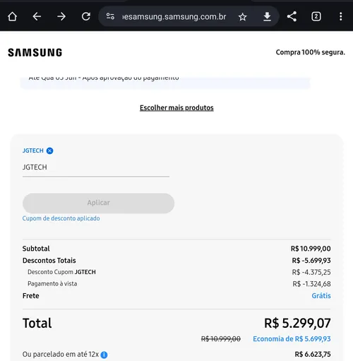 Imagem na descrição da promoção