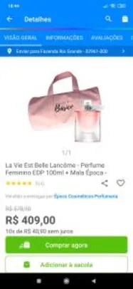 La Vie Est Belle Lancôme - Perfume Feminino EDP 100ml + Mala Época | R$409