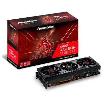 Placa de Vídeo PowerColor AMD Radeon Dragon RX 6800XT, 16GB GDDR6, Ray Tracing, LED Vermelho - AXRX 