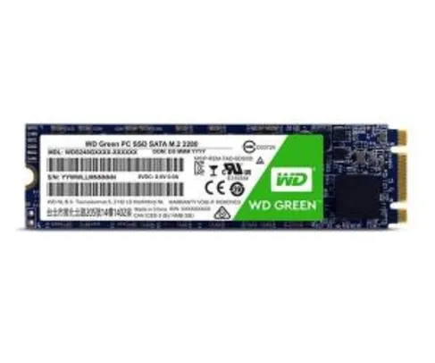 SSD WD GREEN 120GB M.2 2280 SATA 6GB/S, WDS120G2G0B-00EPW0 - R$109