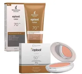 Mantecorp Skincare Episol Kit - Pó Compacto FPS50 + Protetor Solar Tom 2 - Claro