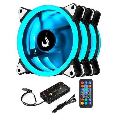 Cooler Fan Rise Smart, 3 Unidades, 120mm, RGB - RM-FN-02-RGB + Controladora