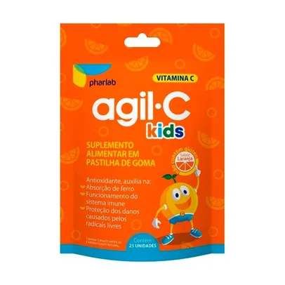 Agil C Kids Sabor Laranja 25 Pastilhas de Goma