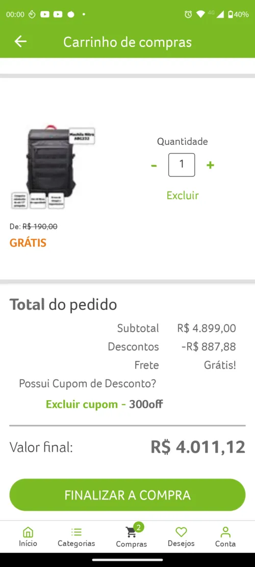 Imagem na descrição da promoção