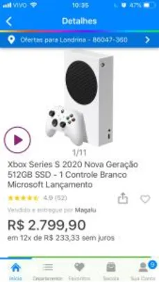 [APP] Xbox Series S 2020 Nova Geração 512GB SSD| R$2.799