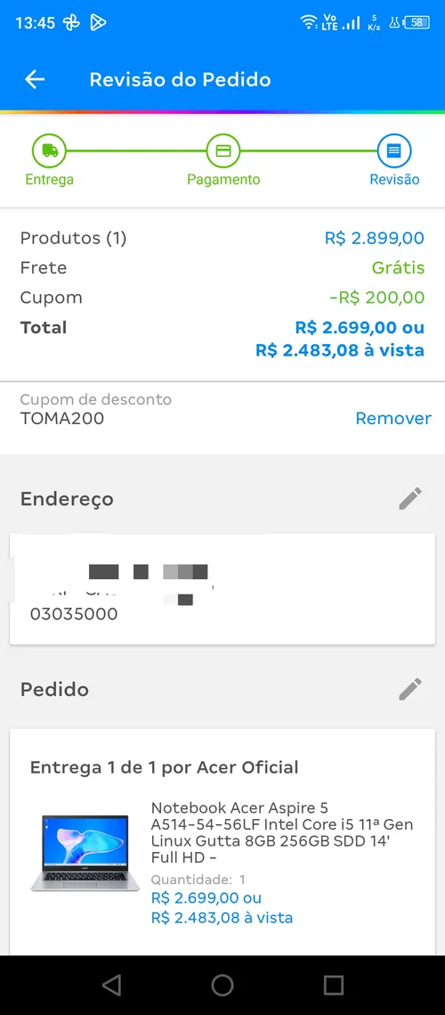 Imagem na descrição da promoção