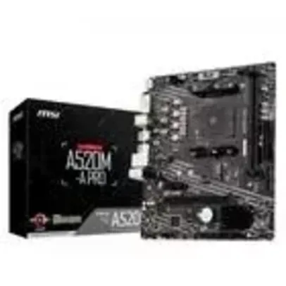 Placa Mãe MSI A520M-A PRO, AMD AM4, mATX, DDR4